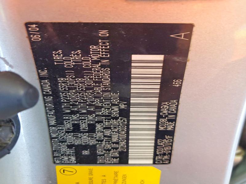 55566736 :رقم المزاد ، 2T2HA31U04C031257 vin ، 2004 Lexus Rx مزاد بيع