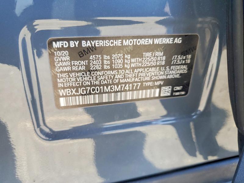 Aukcja sprzedaży 2021 Bmw X1, vin: WBXJG7C01M3M74177, numer aukcji: 55577176
