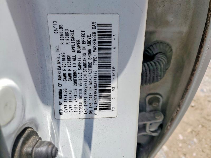 2013 Honda Accord მანქანა იყიდება აუქციონზე, vin: 1HGCR2F5XDA274373, აუქციონის ნომერი: 58975336