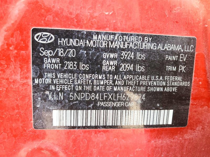 2020 Hyundai Elantra მანქანა იყიდება აუქციონზე, vin: 5NPD84LFXLH629824, აუქციონის ნომერი: 57957096