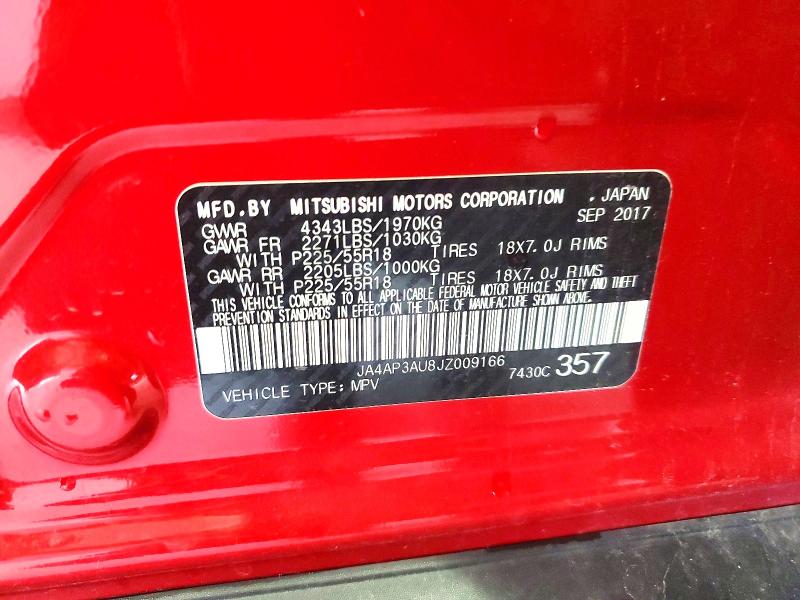 Продаж на аукціоні авто 2018 Mitsubishi Outlander Sport, vin: JA4AP3AU8JZ009166, номер лоту: 59132016