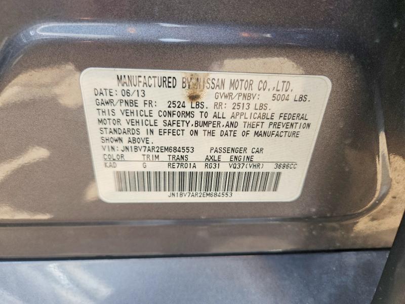 2014 Infiniti Q50 მანქანა იყიდება აუქციონზე, vin: JN1BV7AR2EM684553, აუქციონის ნომერი: 58234626