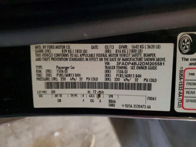 55696106 :رقم المزاد ، 3FADP4BJ2DM205581 vin ، 2013 Ford Fiesta مزاد بيع