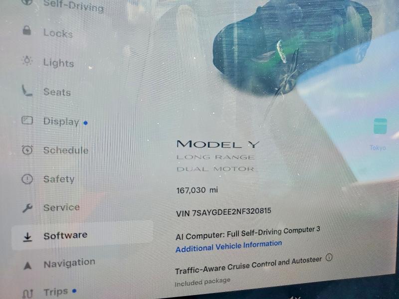 2022 Tesla Model Y მანქანა იყიდება აუქციონზე, vin: 7SAYGDEE2NF320815, აუქციონის ნომერი: 57036536