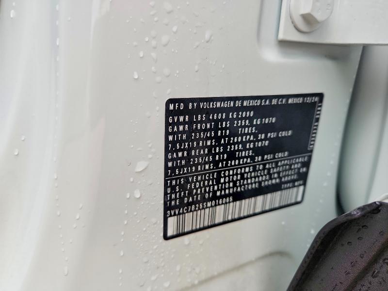 Продаж на аукціоні авто 2025 Volkswagen Taos, vin: 3VV4C7B25SM016065, номер лоту: 58957406