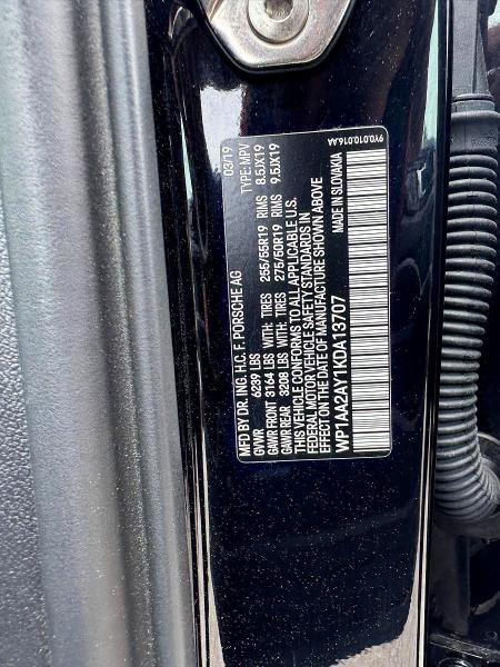59140436 :رقم المزاد ، WP1AA2AY1KDA13707 vin ، 2019 Porsche Cayenne مزاد بيع