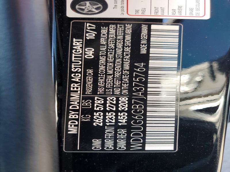 58298306 :رقم المزاد ، WDDUG6GB7JA375764 vin ، 2018 Mercedes-benz S مزاد بيع