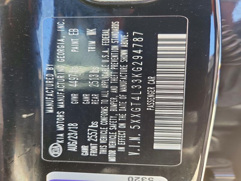 58334746 :رقم المزاد ، 5XXGT4L33KG294787 vin ، 2019 Kia Optima مزاد بيع