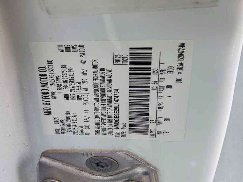 2020 Ford Transit Connect მანქანა იყიდება აუქციონზე, vin: NM0GE9E29L1474734, აუქციონის ნომერი: 58143976