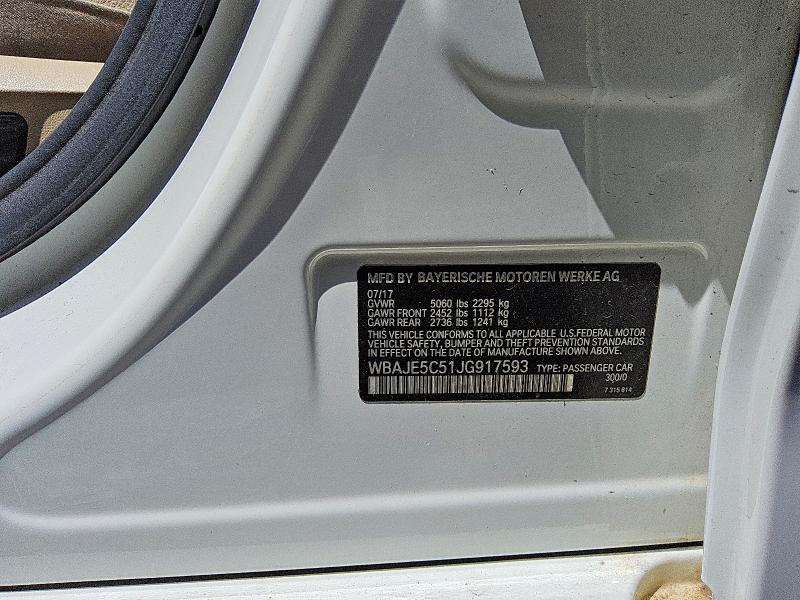 Aukcja sprzedaży 2018 Bmw 540, vin: WBAJE5C51JG917593, numer aukcji: 48198666