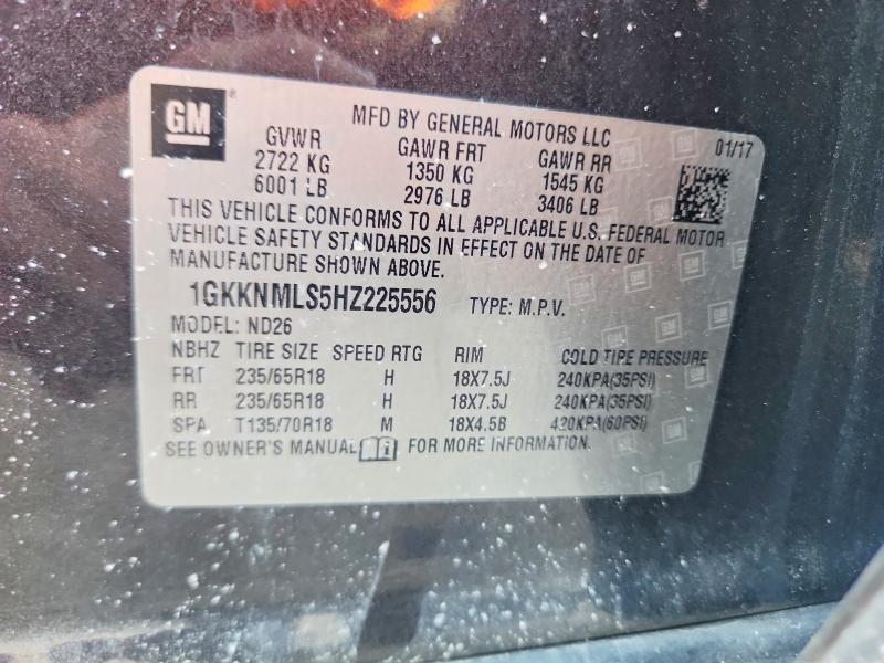 Продаж на аукціоні авто 2017 Gmc Acadia, vin: 1GKKNMLS5HZ225556, номер лоту: 58554786