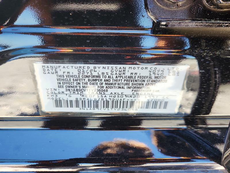 2026 Nissan Sentra მანქანა იყიდება აუქციონზე, vin: 3N1AB9CV1TY236048, აუქციონის ნომერი: 55763496