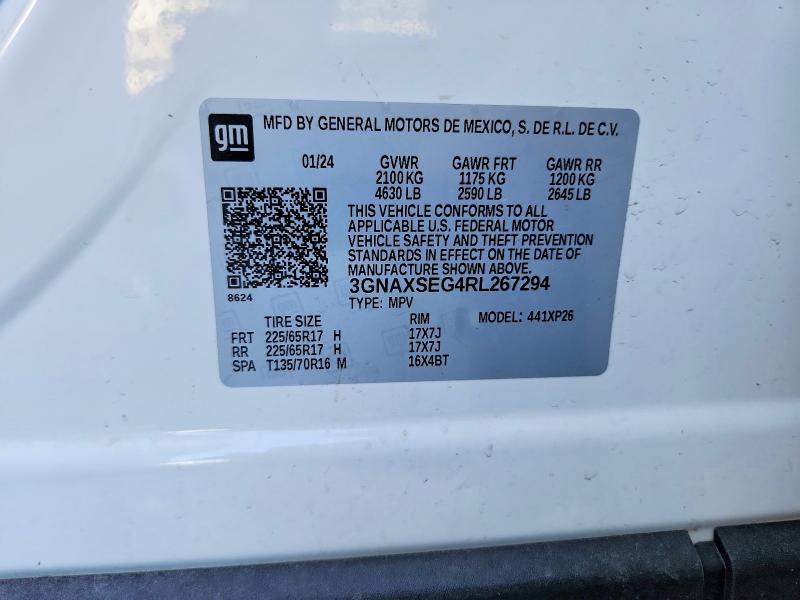Продаж на аукціоні авто 2024 Chevrolet Equinox, vin: 3GNAXSEG4RL267294, номер лоту: 57145986