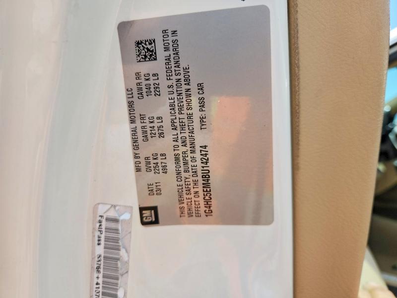 Aukcja sprzedaży 2011 Buick Lucerne, vin: 1G4HC5EM4BU142474, numer aukcji: 55862096