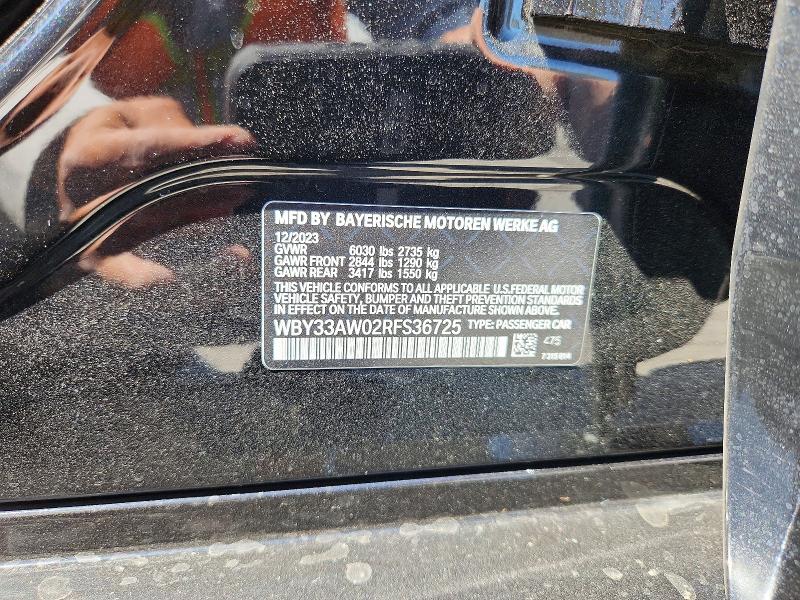Aukcja sprzedaży 2024 Bmw I4, vin: WBY33AW02RFS36725, numer aukcji: 58899566