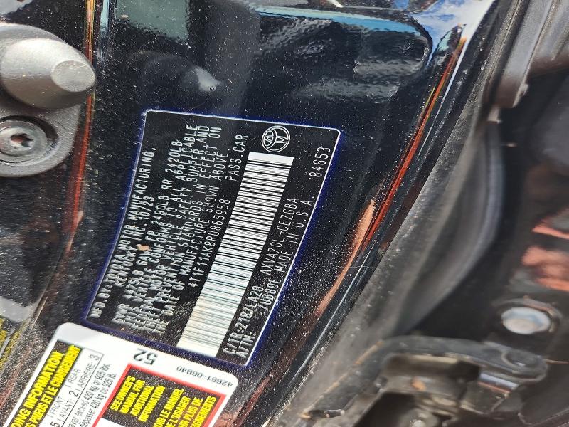 2024 Toyota Camry მანქანა იყიდება აუქციონზე, vin: 4T1F11AK8RU865958, აუქციონის ნომერი: 56136216
