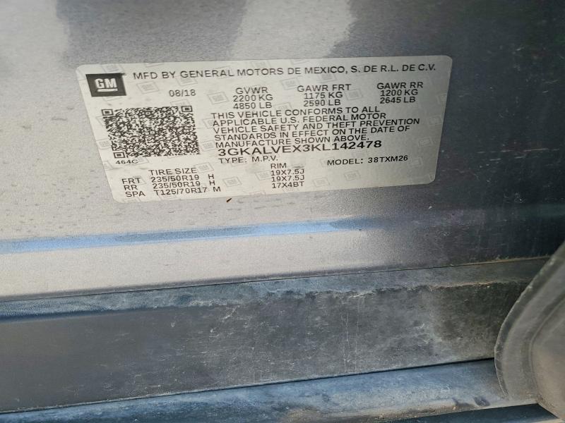 Aukcja sprzedaży 2019 Gmc Terrain, vin: 3GKALVEX3KL142478, numer aukcji: 59169396