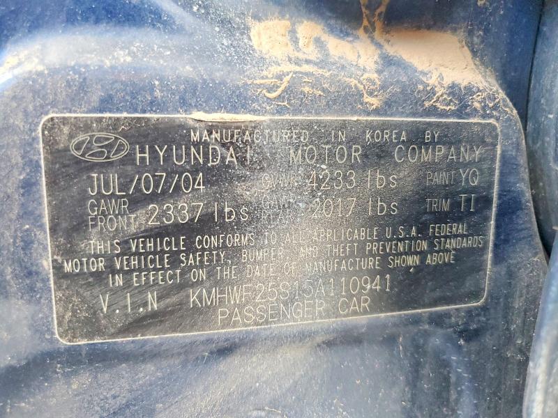 58578666 :رقم المزاد ، KMHWF25S15A110941 vin ، 2005 Hyundai Sonata مزاد بيع