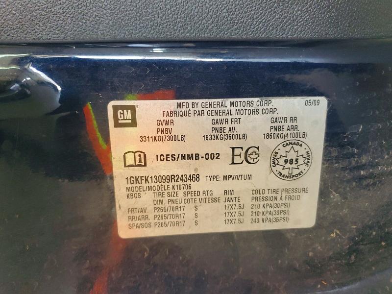 Продажа на аукционе авто 2009 Gmc Yukon, vin: 1GKFK13099R243468, номер лота: 57747636