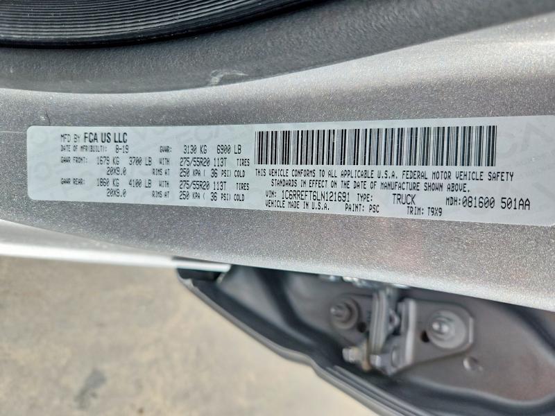 Продажа на аукционе авто 2020 Ram 1500, vin: 1C6RREFT6LN121691, номер лота: 56256236