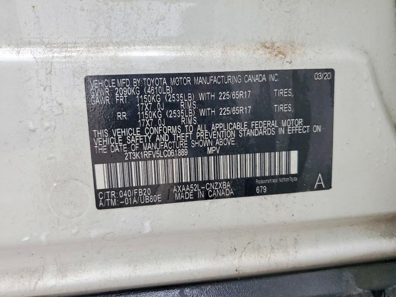 Продажа на аукционе авто 2020 Toyota Rav4, vin: 2T3K1RFV5LC061889, номер лота: 57768736