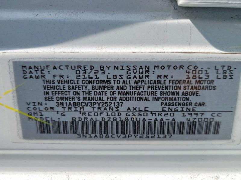 Продажа на аукционе авто 2023 Nissan Sentra, vin: 3N1AB8CV3PY252137, номер лота: 57442446