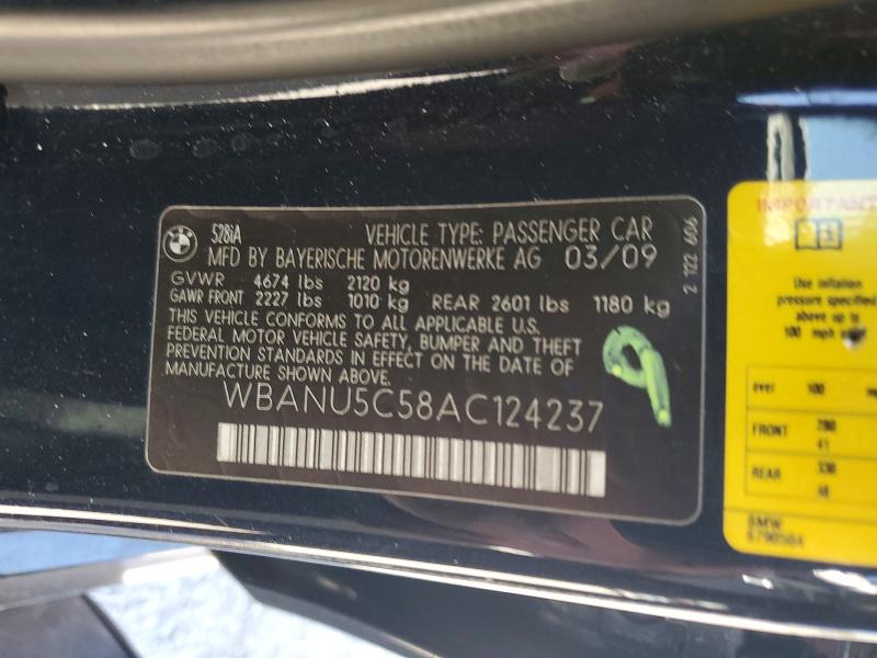 Продаж на аукціоні авто 2010 Bmw 528, vin: WBANU5C58AC124237, номер лоту: 56138256