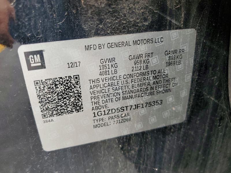 Aukcja sprzedaży 2018 Chevrolet Malibu, vin: 1G1ZD5ST7JF175353, numer aukcji: 54879696