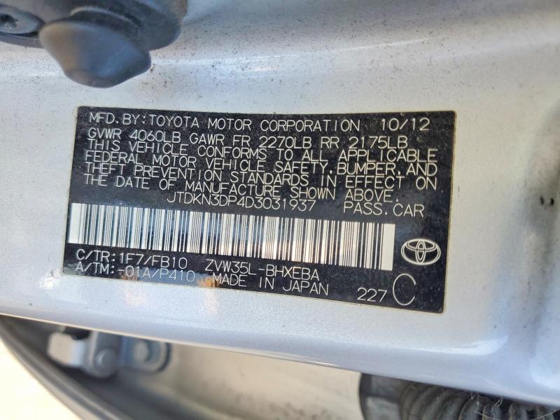 56734676 :رقم المزاد ، JTDKN3DP4D3031937 vin ، 2013 Toyota Prius Plug-in Hybrid مزاد بيع