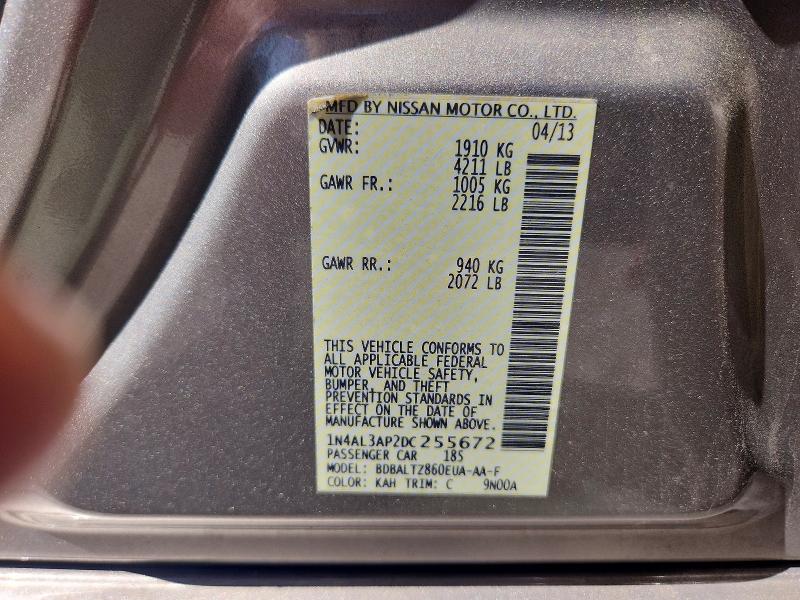 55694646 :رقم المزاد ، 1N4AL3AP2DC255672 vin ، 2013 Nissan Altima مزاد بيع
