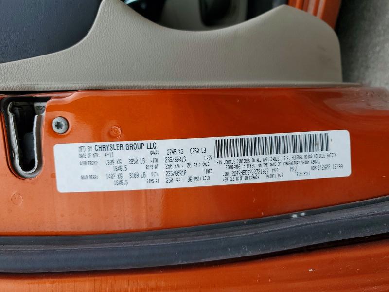 2011 Dodge Grand Caravan მანქანა იყიდება აუქციონზე, vin: 2D4RN5DG7BR721067, აუქციონის ნომერი: 57013336