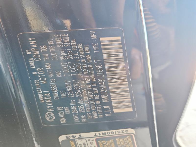 2020 Hyundai Tucson მანქანა იყიდება აუქციონზე, vin: KM8J33A49LU168677, აუქციონის ნომერი: 58312516