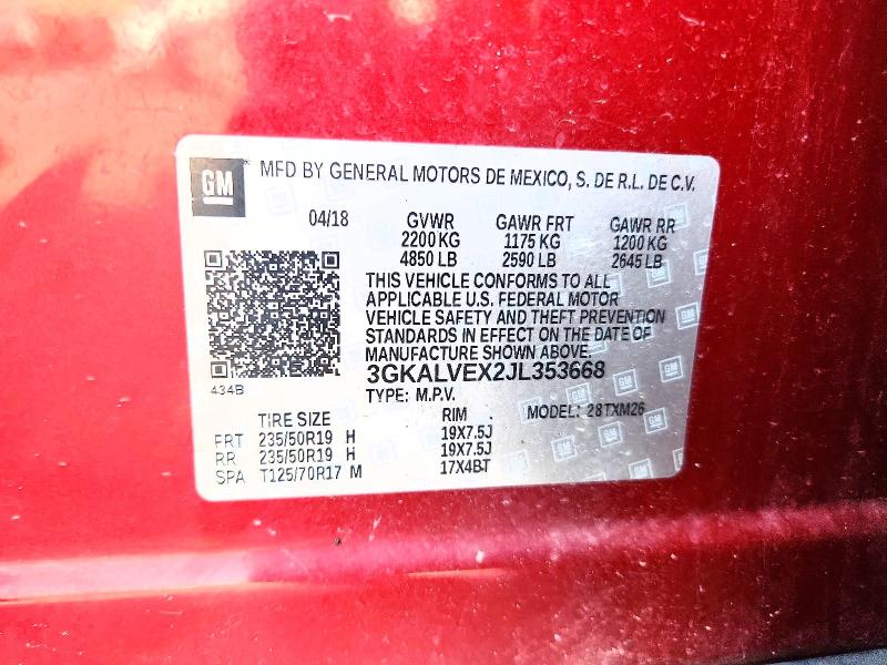 Aukcja sprzedaży 2018 Gmc Terrain, vin: 3GKALVEX2JL353668, numer aukcji: 58474116