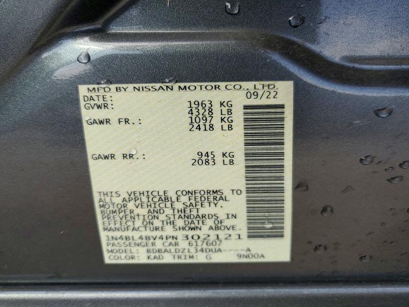 58794006 :رقم المزاد ، 1N4BL4BV4PN302121 vin ، 2023 Nissan Altima مزاد بيع