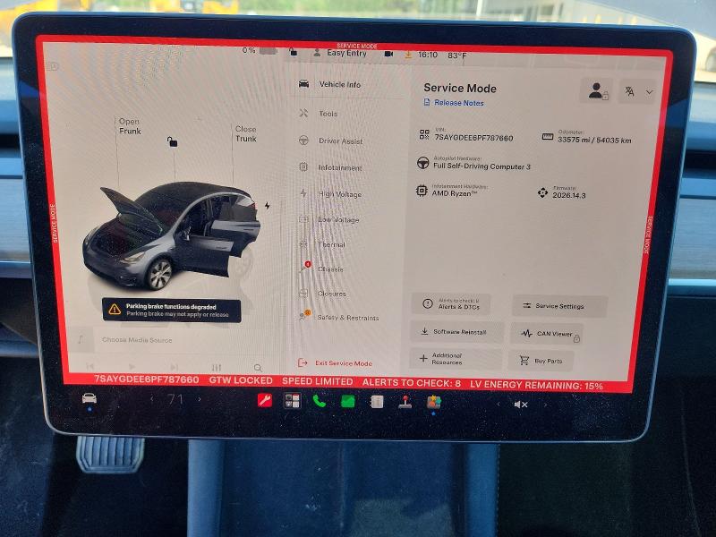 55778076 :رقم المزاد ، 7SAYGDEE6PF787660 vin ، 2023 Tesla Model Y مزاد بيع