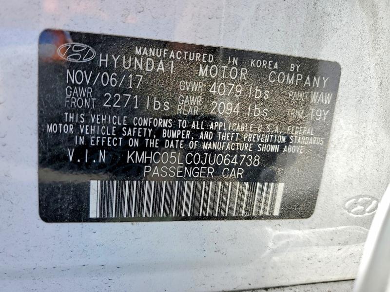 Продаж на аукціоні авто 2018 Hyundai Ioniq, vin: KMHC05LC0JU064738, номер лоту: 56531916