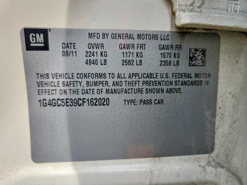 Aukcja sprzedaży 2012 Buick Lacrosse, vin: 1G4GC5E39CF162020, numer aukcji: 55962726