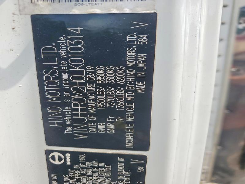 Продажа на аукционе авто 2020 Hino 195, vin: JHHRDM2H0LK010314, номер лота: 59008256