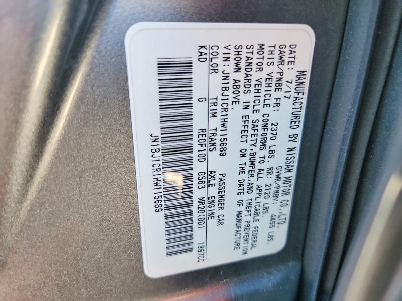 Aukcja sprzedaży 2017 Nissan Rogue Sport, vin: JN1BJ1CR1HW115689, numer aukcji: 55518586