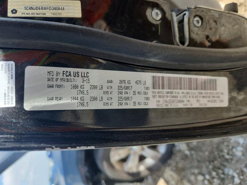 Продаж на аукціоні авто 2015 Jeep Compass, vin: 1C4NJDEBXFD340844, номер лоту: 55982586