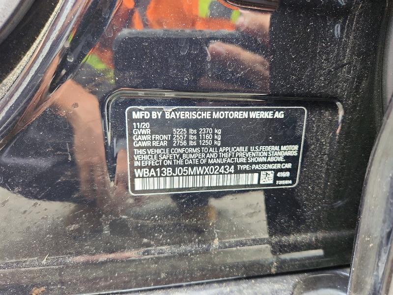 Продаж на аукціоні авто 2021 Bmw 530, vin: WBA13BJ05MWX02434, номер лоту: 57575086