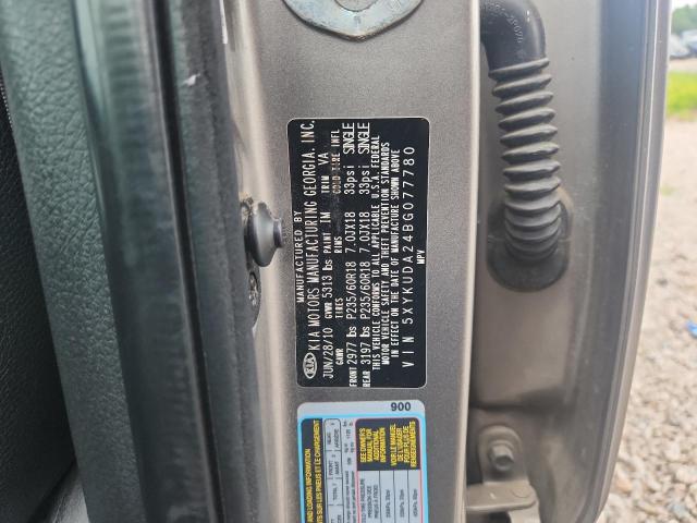 2011 Kia Sorento მანქანა იყიდება აუქციონზე, vin: 5XYKUDA24BG077780, აუქციონის ნომერი: 58608296
