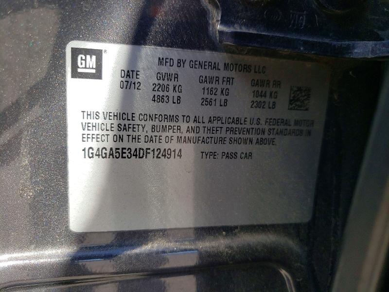 Продаж на аукціоні авто 2013 Buick Lacrosse, vin: 1G4GA5E34DF124914, номер лоту: 55944176