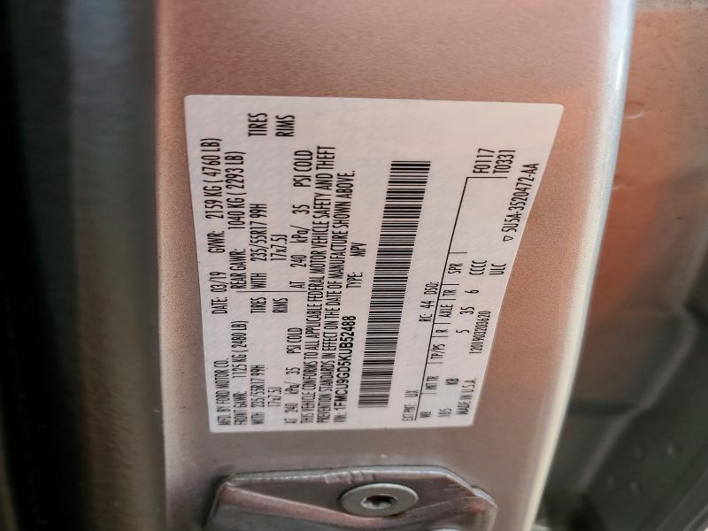 Продаж на аукціоні авто 2019 Ford Escape, vin: 1FMCU9GD5KUB52488, номер лоту: 56462296
