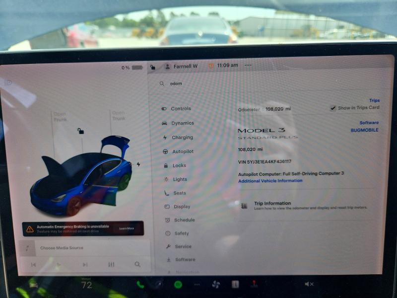 58491356 :رقم المزاد ، 5YJ3E1EA4KF436117 vin ، 2019 Tesla Model 3 مزاد بيع