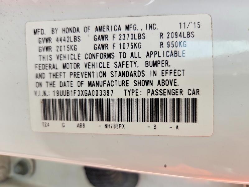 Aukcja sprzedaży 2016 Acura Tlx, vin: 19UUB1F3XGA003397, numer aukcji: 57116956
