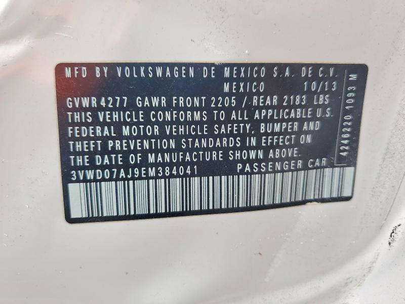 57038506 :رقم المزاد ، 3VWD07AJ9EM384041 vin ، 2014 Volkswagen Jetta مزاد بيع