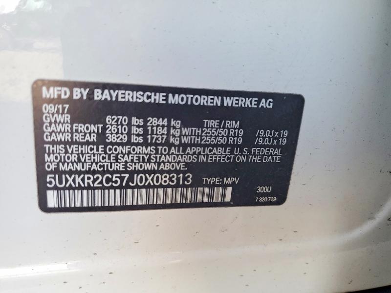 2018 Bmw X5 მანქანა იყიდება აუქციონზე, vin: 5UXKR2C57J0X08313, აუქციონის ნომერი: 58758356