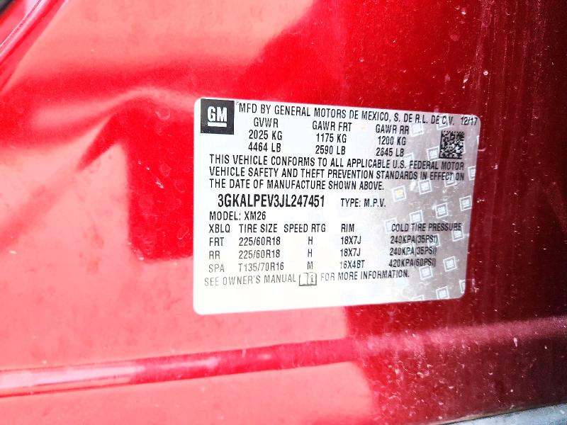 Aukcja sprzedaży 2018 Gmc Terrain, vin: 3GKALPEV3JL247451, numer aukcji: 58736966