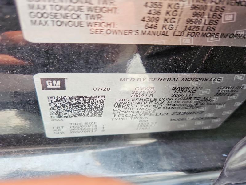 Продажа на аукционе авто 2020 Chevrolet Silverado, vin: 1GCRYEED2LZ336077, номер лота: 55916766